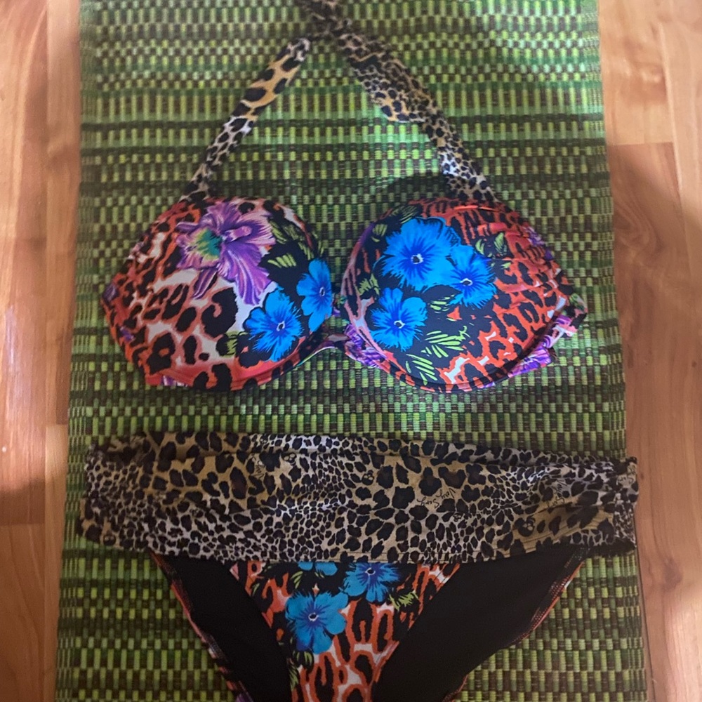 Leopard & Floral Bikini Set size 36C